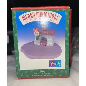 New! Hallmark Merry Miniature PIGLET Christmas Winnie Pooh House 1st Disney -KK